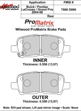 Wilwood Pad Set Promatrix D999                                     - 150-D0999K - Image 2