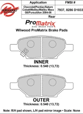 Wilwood Pad Set Promatrix D1033                                     - 150-D1033K - Image 2