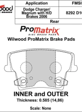 Wilwood Pad Set Promatrix D1057B                                     - 150-D1057BK - Image 2