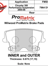 Wilwood Pad Set Promatrix D1057                                     - 150-D1057K - Image 2