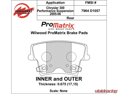 Wilwood Pad Set Promatrix D1057 - 150-D1057K