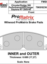 Wilwood Pad Set Promatrix D1058                                     - 150-D1058K - Image 2