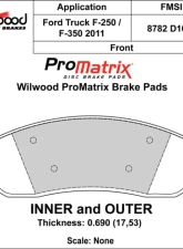 Wilwood Pad Set Promatrix D1069B                                     - 150-D1069BK - Image 2
