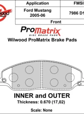 Wilwood Pad Set Promatrix D1081                                     - 150-D1081K - Image 2