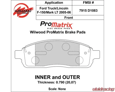 Wilwood Pad Set Promatrix D1083 - 150-D1083K