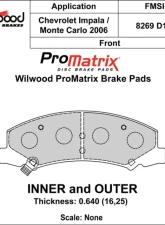 Wilwood Pad Set Promatrix D1159                                     - 150-D1159K - Image 2