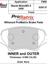Wilwood Pad Set Promatrix D1179                                     - 150-D1179K - Image 2