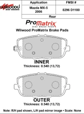 Wilwood Pad Set Promatrix D1180                                     - 150-D1180K - Image 2