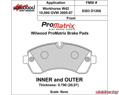 Wilwood Pad Set Promatrix D1268 - 150-D1268K