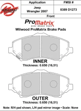 Wilwood Pad Set Promatrix D1273                                     - 150-D1273K - Image 2
