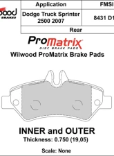 Wilwood Pad Set Promatrix D1317                                     - 150-D1317K - Image 2