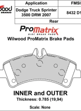 Wilwood Pad Set Promatrix D1318                                     - 150-D1318K - Image 2