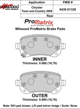 Wilwood Pad Set Promatrix D1326                                     - 150-D1326K - Image 2