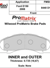 Wilwood Pad Set Promatrix D1328                                     - 150-D1328K - Image 2