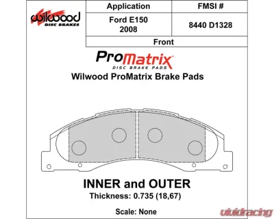Wilwood Pad Set Promatrix D1328 - 150-D1328K
