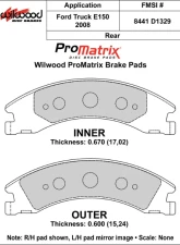 Wilwood Pad Set Promatrix D1329                                     - 150-D1329K - Image 2