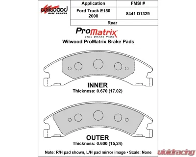 Wilwood Pad Set Promatrix D1329 - 150-D1329K