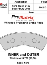 Wilwood Pad Set Promatrix D1330                                     - 150-D1330K - Image 2