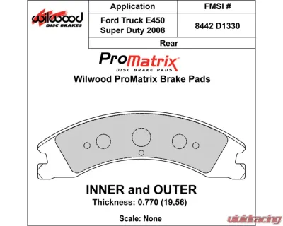 Wilwood Pad Set Promatrix D1330 - 150-D1330K