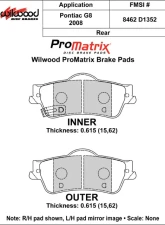 Wilwood Pad Set Promatrix D1352                                     - 150-D1352K - Image 2