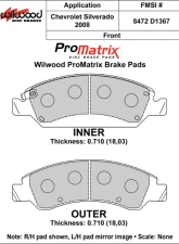 Wilwood Pad Set Promatrix D1367                                     - 150-D1367K - Image 2