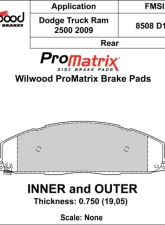 Wilwood Pad Set Promatrix D1400                                     - 150-D1400K - Image 2
