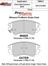 Wilwood Pad Set Promatrix D1404                                     - 150-D1404K - Image 2