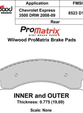 Wilwood Pad Set Promatrix D1411                                     - 150-D1411K - Image 2