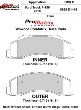 Wilwood Pad Set Promatrix D1414                                     - 150-D1414K - Image 2