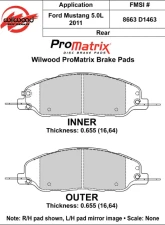 Wilwood Pad Set Promatrix D1463                                     - 150-D1463K - Image 2