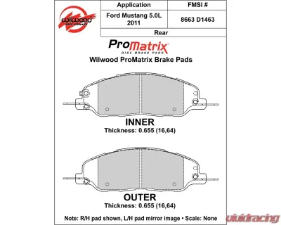 Wilwood Pad Set Promatrix D1463 - 150-D1463K