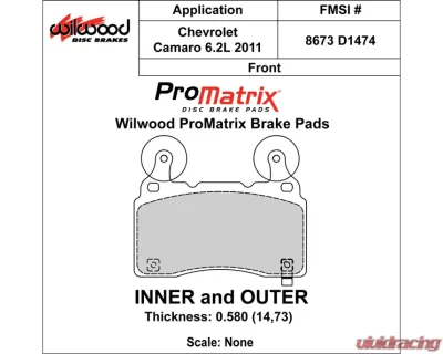 Wilwood Pad Set Promatrix D1474 - 150-D1474K