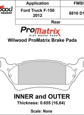 Wilwood Pad Set Promatrix D1602                                     - 150-D1602K - Image 2