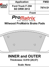 Wilwood Pad Set Promatrix D1631                                     - 150-D1631K - Image 2