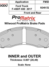 Wilwood Pad Set Promatrix D2018                                     - 150-D2018K - Image 2