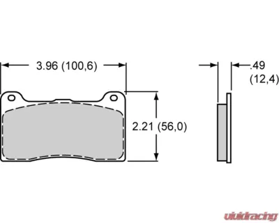 Wilwood DynaPro Dynalite-With Bridge Bolt PolyMatrix Pad Set 7812 B - 15B-9836K