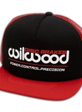 Wilwood Mesh Cap Adjustable Flat Bill Black Red                                     - 450-10552 - Image 3