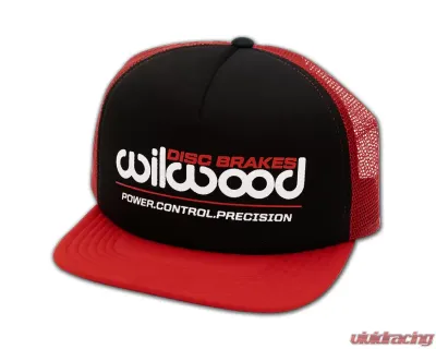 Wilwood Mesh Cap Adjustable Flat Bill Black Red - 450-10552