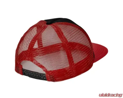 Wilwood Mesh Cap Adjustable Flat Bill Black Red - 450-10552