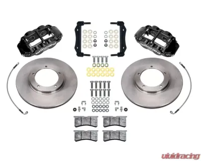 Wilwood 11.10" Undrilled Rotors Black Caliper Front Brake Kit Porsche 911 1984-1989 - 140-16681