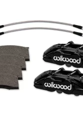 Wilwood D11 Front Caliper Kit Black Disc Spindle w/ Lines Ford Mustang 1965-1967                                     - 140-16799-BK - Image 2