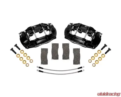 Wilwood D11 Front Caliper Kit Black Disc Spindle w/ Lines Ford Mustang 1965-1967 - 140-16799-BK