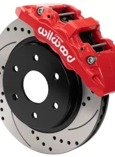 Wilwood AERO6 DM Front 1 PC Rotor Kit 13.38 Drilled Red w/ Lines Ford F150 2010-2018                                     - 140-16806-DR - Image 2