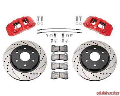 Wilwood AERO6 DM Front 1 PC Rotor Kit 13.38 Drilled Red w/ Lines Ford F150 2010-2018 - 140-16806-DR