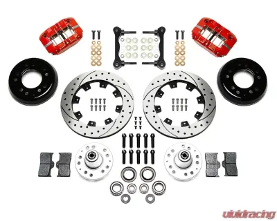 Wilwood NDPR Front Kit 11.75" Drilled Red WWE Tri Five ProSpindle - 140-16907-DR