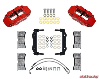 Wilwood Powerlite Front Caliper Kit Red 3.00" MT w/Lines Porsche 911 1969-1974 - 140-17019-R