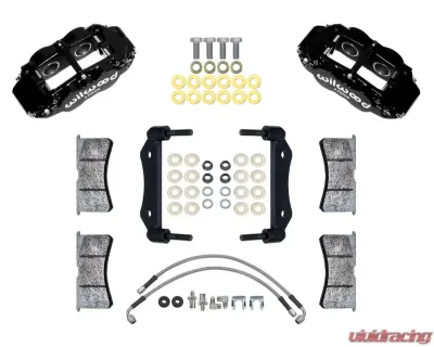 Wilwood Powerlite Front Caliper Kit Black 3.00" MT w/Lines Porsche 911 1969-1974 - 140-17019