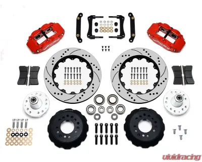 Wilwood FNSL6R Front Hub Kit 14.00" Drill Red No Limit ZG Spindle - 140-17089-DR