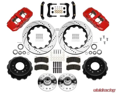 Wilwood AERO6 Front Hub Kit 14.00 Drilled Red No Limit ZG Spindle - 140-17149-DR