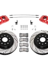 Wilwood Red Drilled & Slotted Aero6-DM Front Brake Kit Jeep Wrangler JK 2007-2018                                     - 140-17274-DR - Image 2
